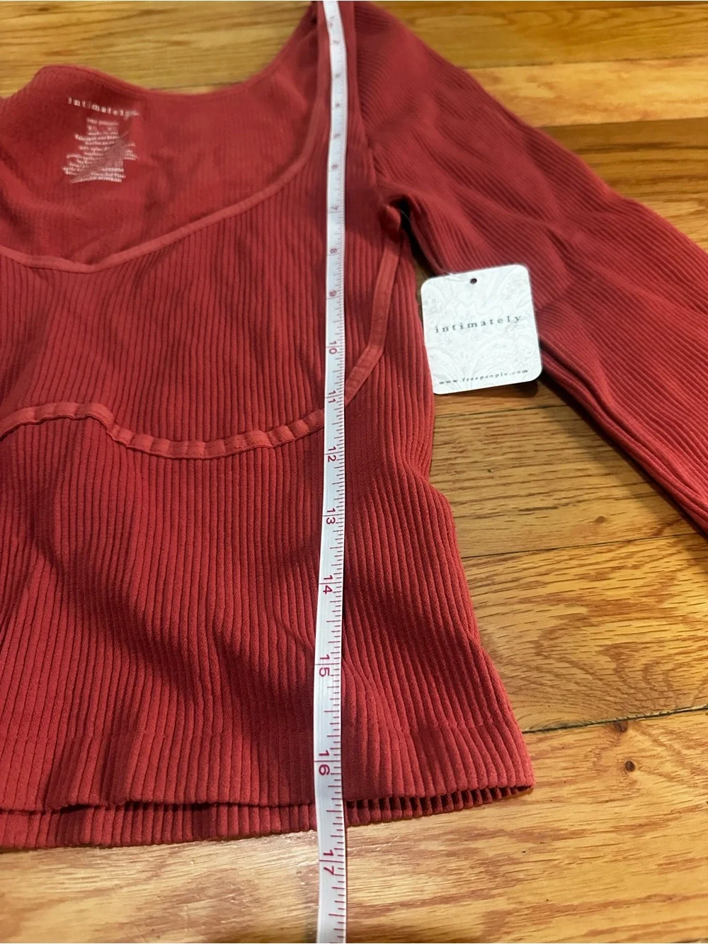 NWT Free People Intimately Meg Seamless Long Sleeve Ribbed Crop Top Stretch M/L